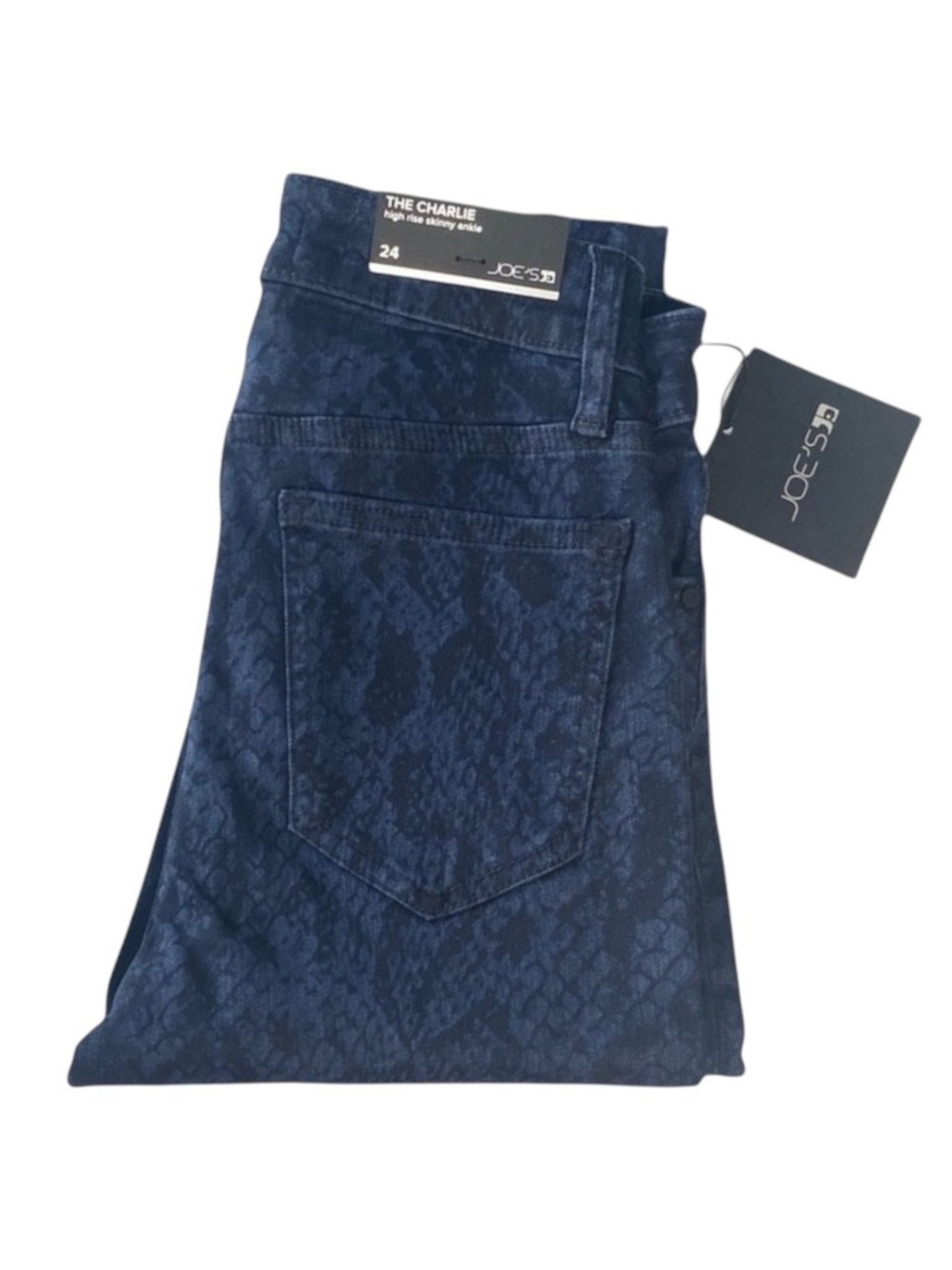 new Joe's Jeans ㋛ Charlie Skinny High Waist Jean ㋛ Coated Navy Python Print ㋛ - Picture 11 of 16